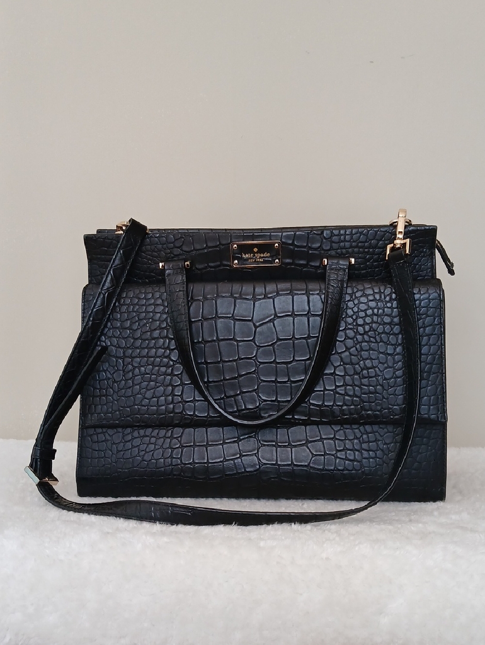 Kate Spade Carena Mock Croc Embossed Leather Satchel